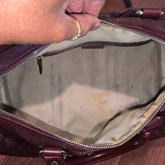 Authentic Gucci Imprime Monogram Medium Joy Boston Bordeaux - Picture 13 of 15